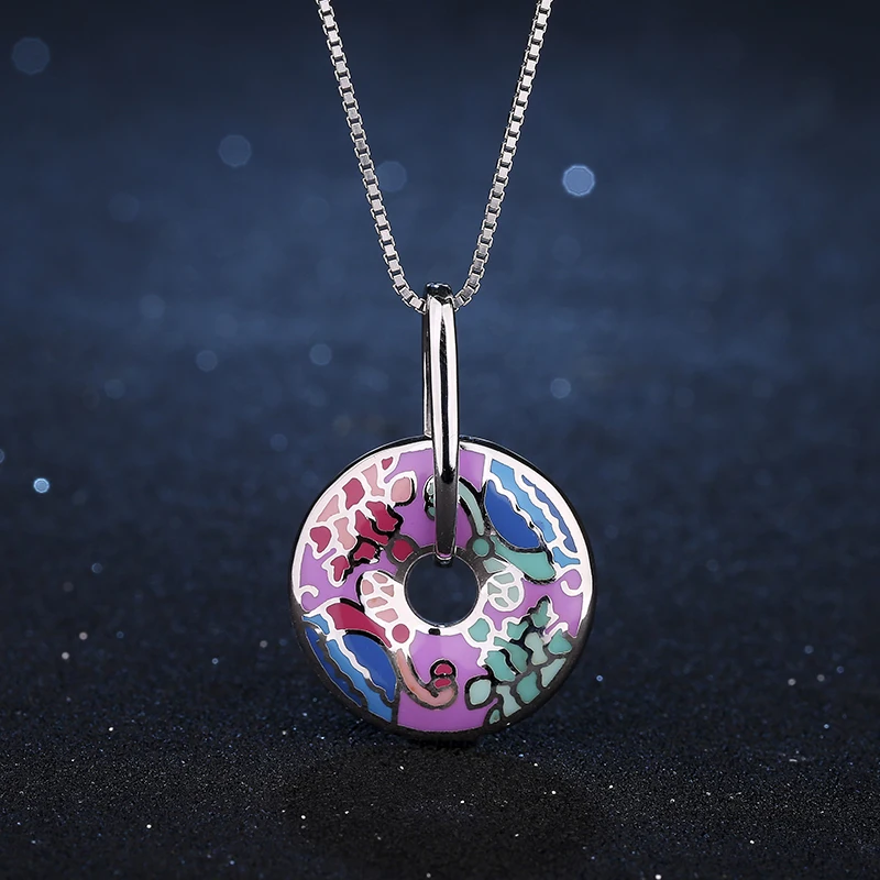Ожерелье с кулоном разноцветная художественная живопись 2018 модные ювелирные