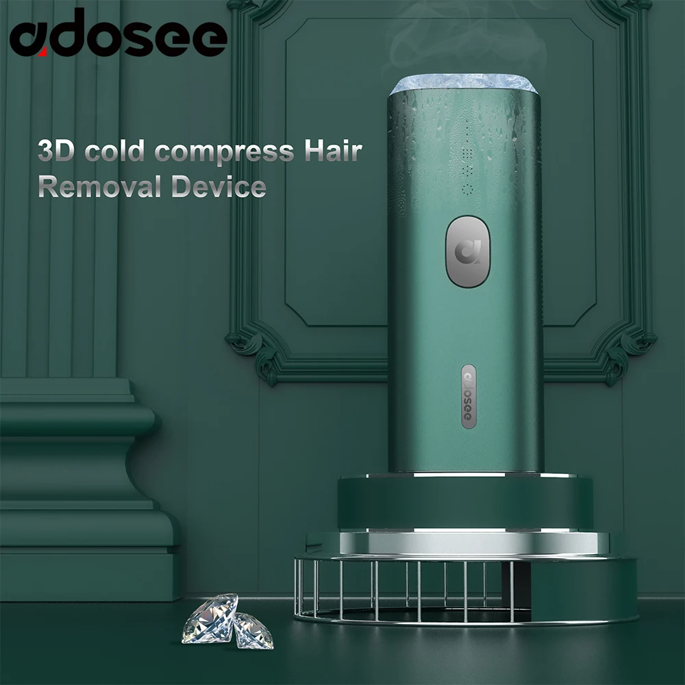 

Устройство для удаления волос с помощью 3d-сапфира Adosee, лазерная эпиляция, холодный пресс, безболезненный IPL для тела Бикини