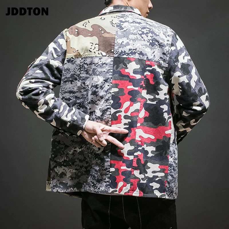 Мужская камуфляжная куртка JDDTON свободная винтажная бомбер в стиле хип хоп