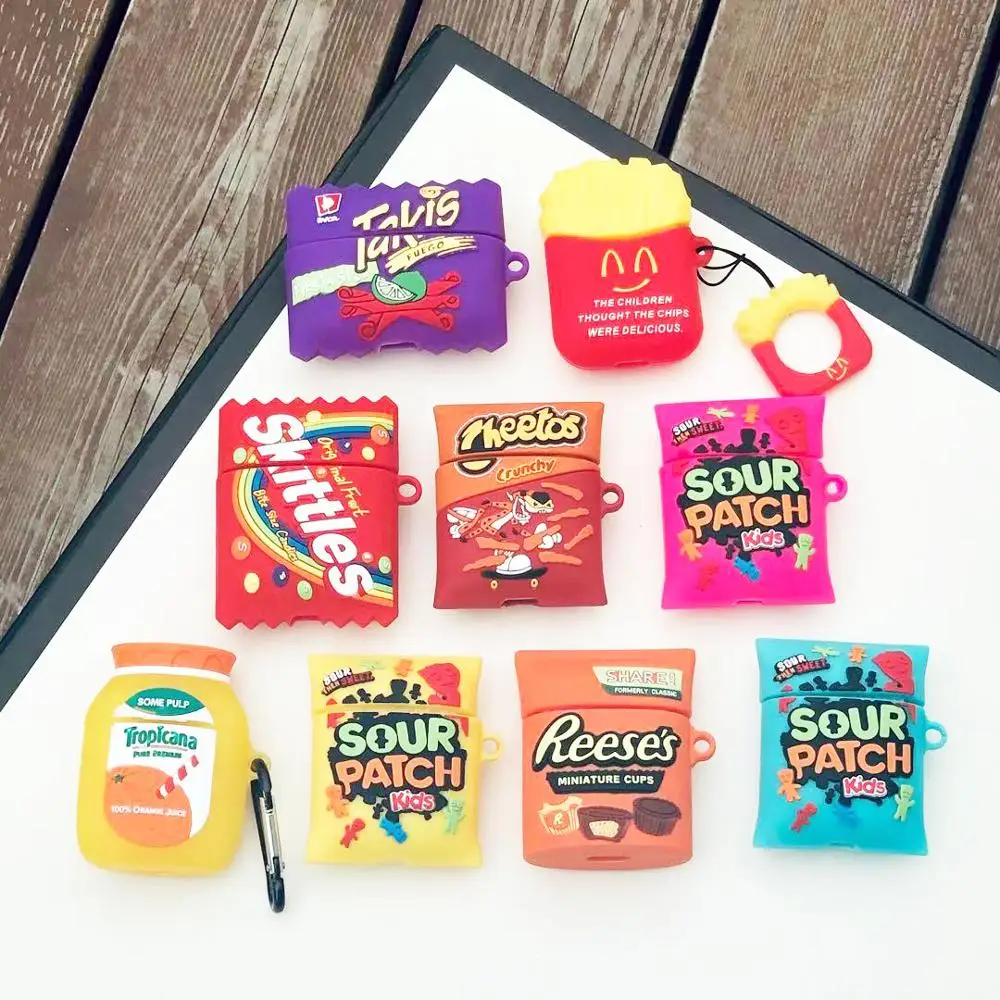 

Cute Cartoon Rainbow Candy 3D Potato chips Earphone Case For AirPods Pro 1 2 Soft Headset Protective Cover for apple airpods pro