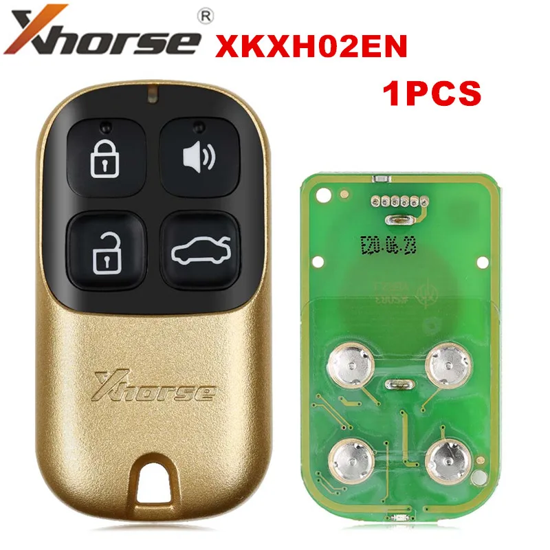 

Универсальный дистанционный ключ XHORSE XKXH02EN, 1 шт./лот, 4 кнопки, для VVDI Key Tool, Золотой стиль, английская версия