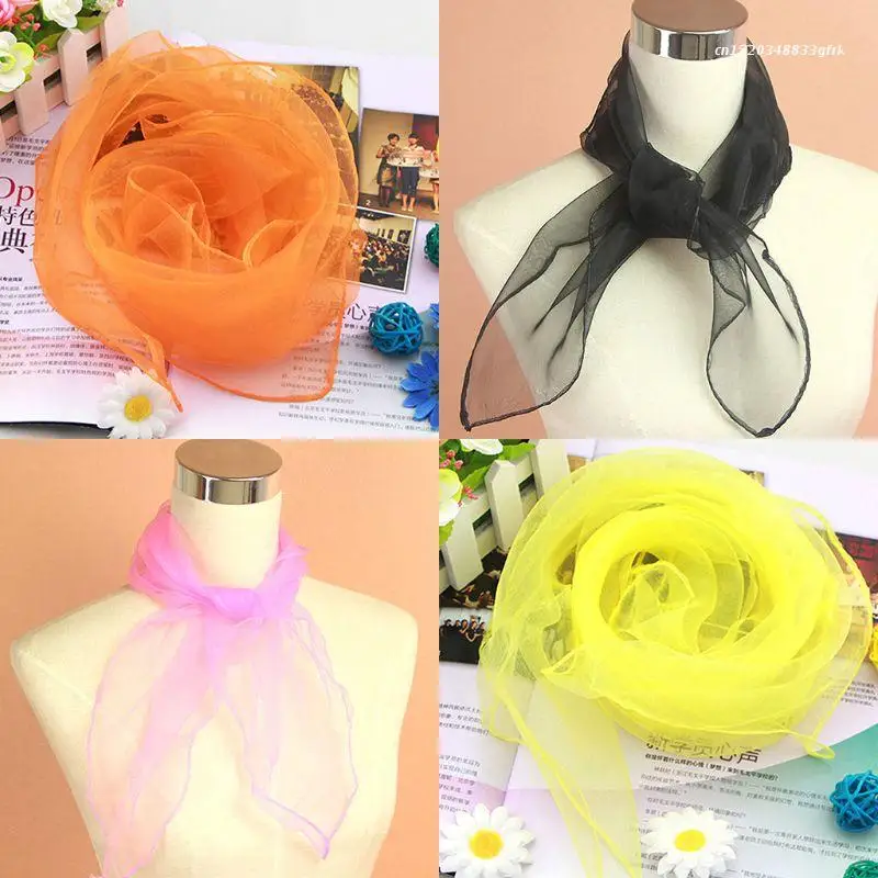

12Pcs Women Girl Square Juggling Chiffon Dance Scarves Magic Tricks Performance Props Kindergarten Candy Color Movement Hot