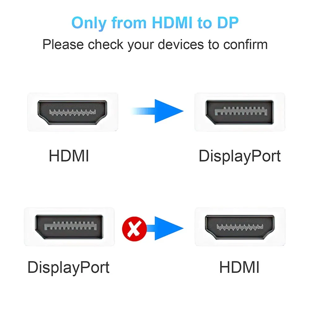 

HDMI-compatible To 4K 60Hz DisplayPort Cable Adapter, HDMI Male To DP Video Converter Cable With Audio Connector For Xbox One
