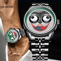 2020 lige top luxury automatic mechanical mens watch new design personality fashion watch mens stainless steel wristwatchbox