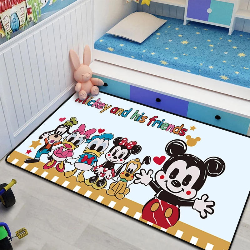 

80x160cm Mickey Baby Play Mat 3D Carpet In The Living Room Anti-Slip Washable Large Rugs Floor Mat Decor Soft Area Carpets