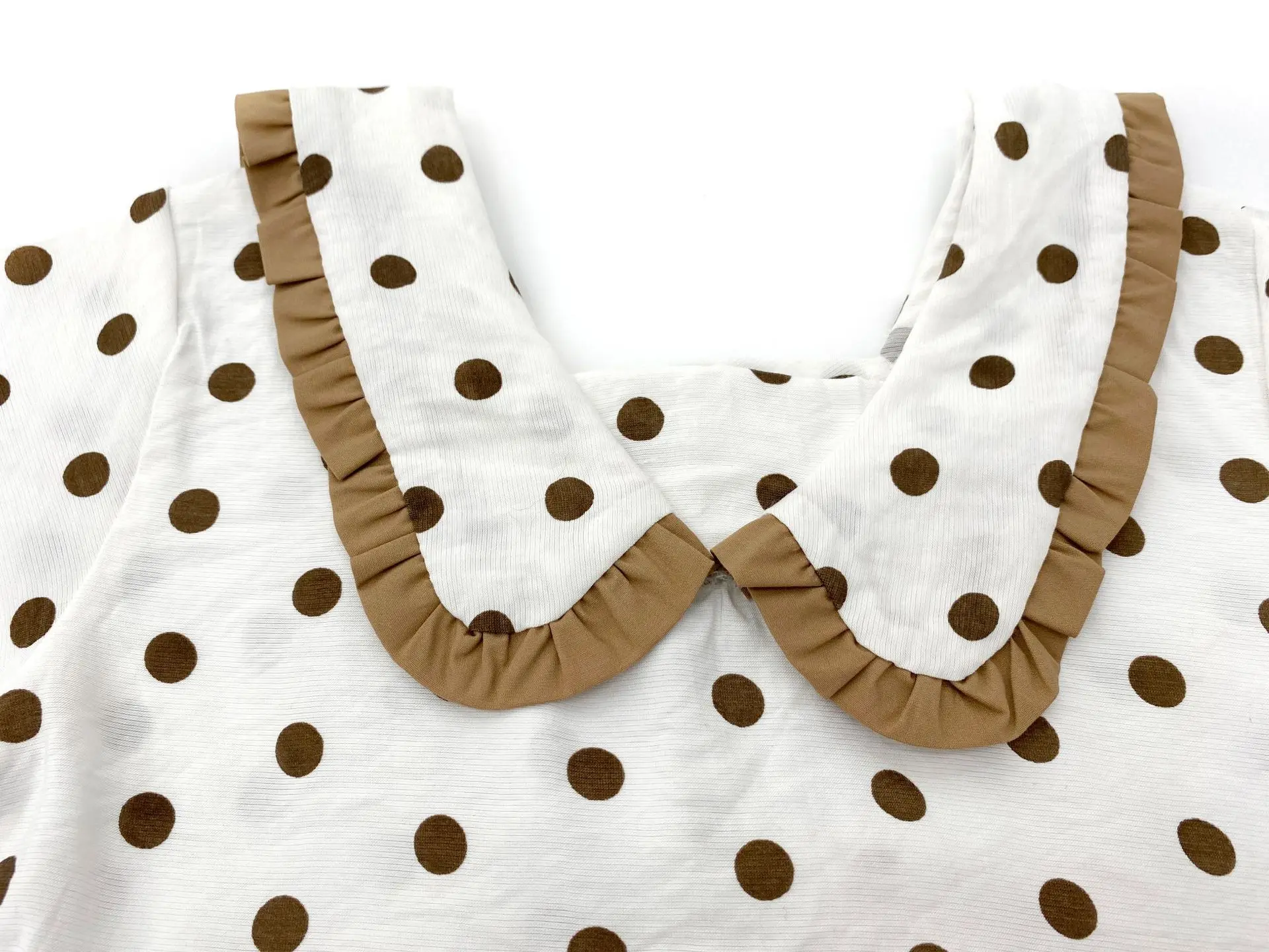 Платье в Корейском стиле с принтом горошек милое платье воротником форме листа