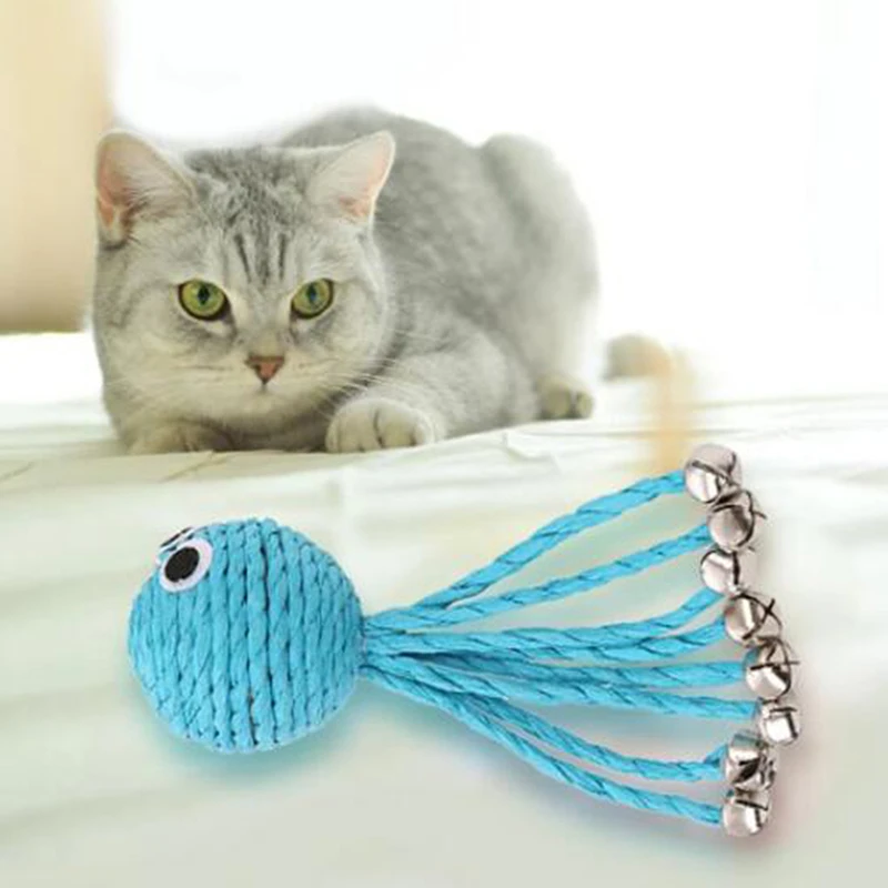 

Синие игрушки для домашних животных, кошек, шлифовальный мяч, устойчивые к укусам моляры для домашних животных, простые милые товары для дом...