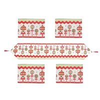creative christmas decorations tea dining table runner 4 tableware mats pads set home decoration decor accessories