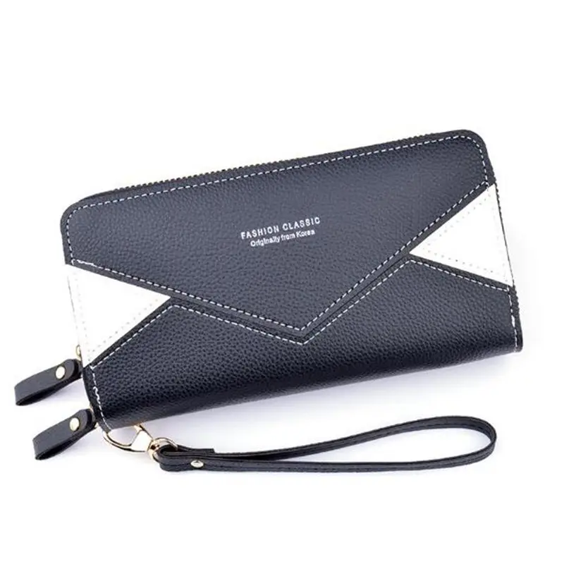 

Luxury Brand PU Leather Wallets Women Patchwork Long Zipper Coin Purse Money Credit Card Holders Phone Bags Female Clutch Wallet