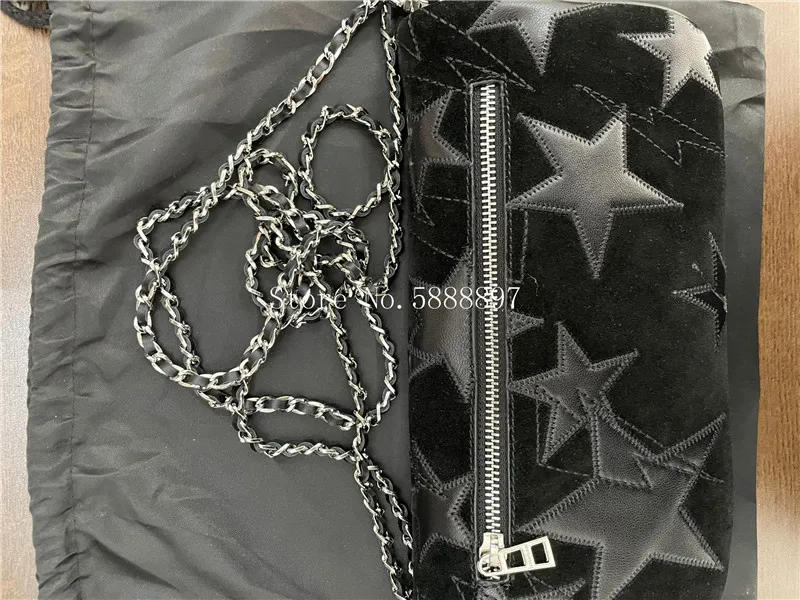 

Women's Stars Patch Rhinestone Wings Decoration Small Bag with Chains Single Shoulder & Handbag