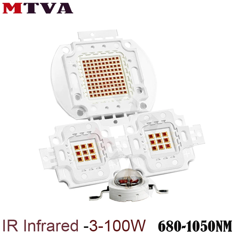 

High power infrared emitter 680nm730nm760nm800nm850nm 880nm940nm980nm1000nm1050nm 3W5W10W20W50W100W,for with infrared radiation,