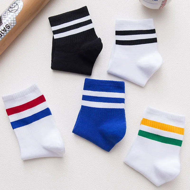 Харадзюку черные белые носки женские модные полосатые хлопковые летние японские