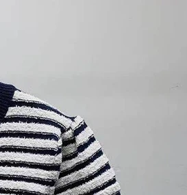 

2021 Spring and Summer Navy Striped Sports and Leisure Embroidery Pullover Women Top
