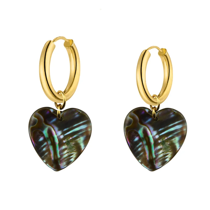 Новинка 2020 серьги-подвески в форме сердца из камня массивные аксессуары модный