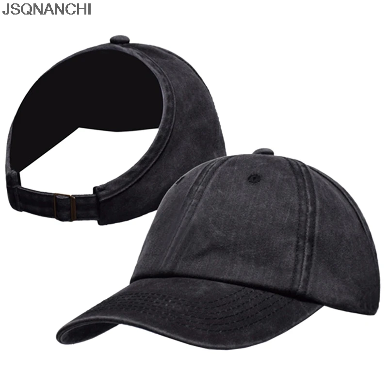 Ponytail Baseball Cap Women Vacation Snapback Hat Washed Cotton Comfort Spring Casual Sport Caps Adjustable Hip Hop Hats