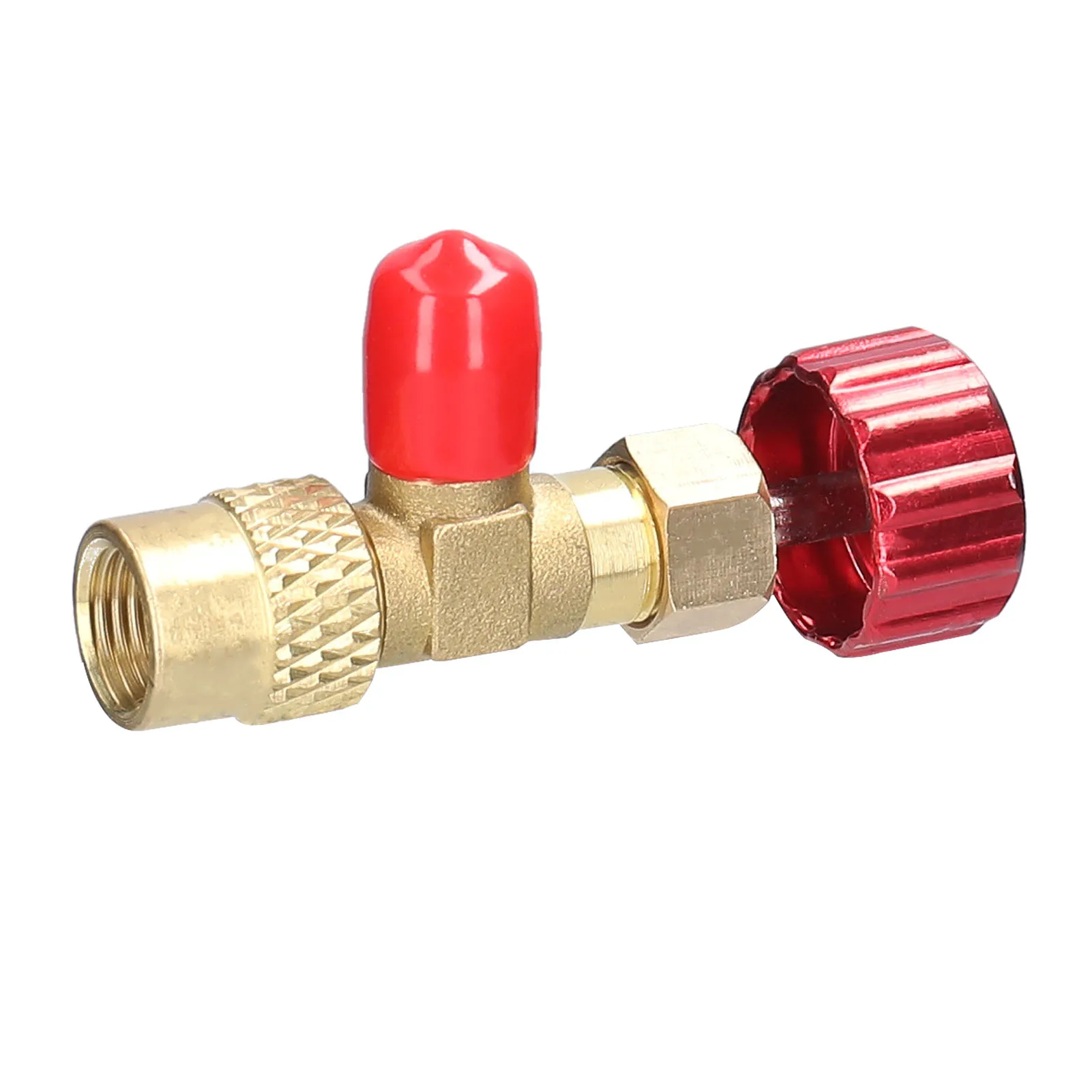 R22 R410 Air Conditioner Adding Safety-Valve Quality Refrigerant Connector wit 5/16 SAE to 1/4 Hose Thread Transform Adapter |
