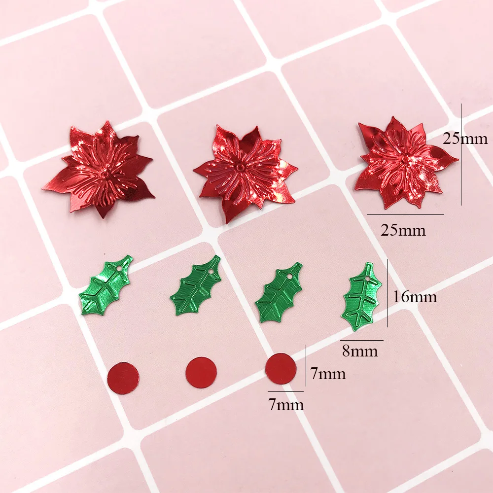 15 г/лот разноцветные блёстки для рукоделия цветочные листья круглые Блестки