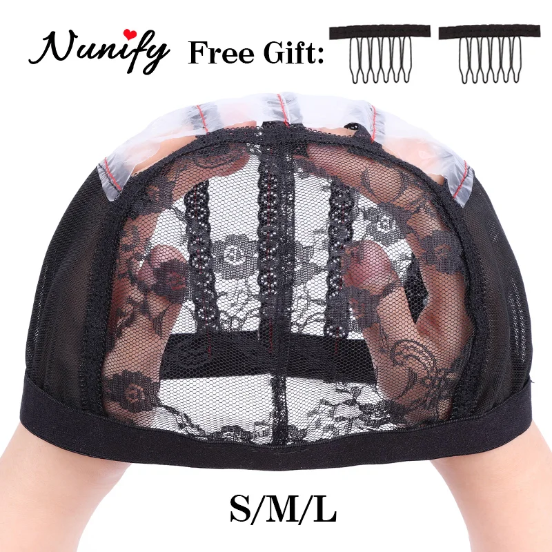 Nunify Glueless Wig Cap For Making Wigs With Adjustable Strap For Weave Wig Women Hairnets Swiss Lace With Strap Backside