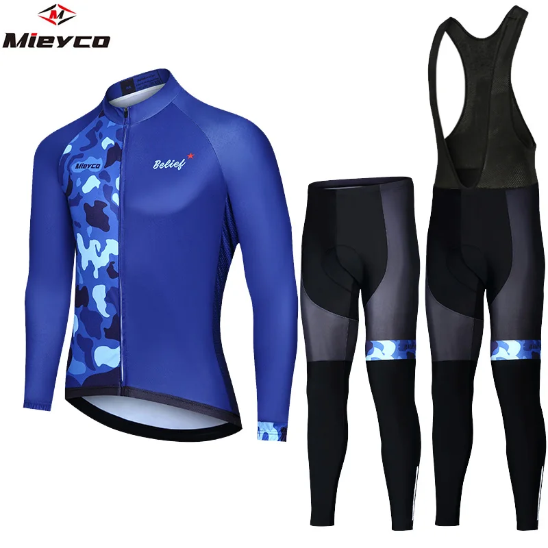 

2022 Mieyco Pro Long Sleeve Cycling Jersey Set Bib Pants Ropa Ciclismo Bicycle Clothing MTB Bike Jersey Uniform Men Clothes 20D