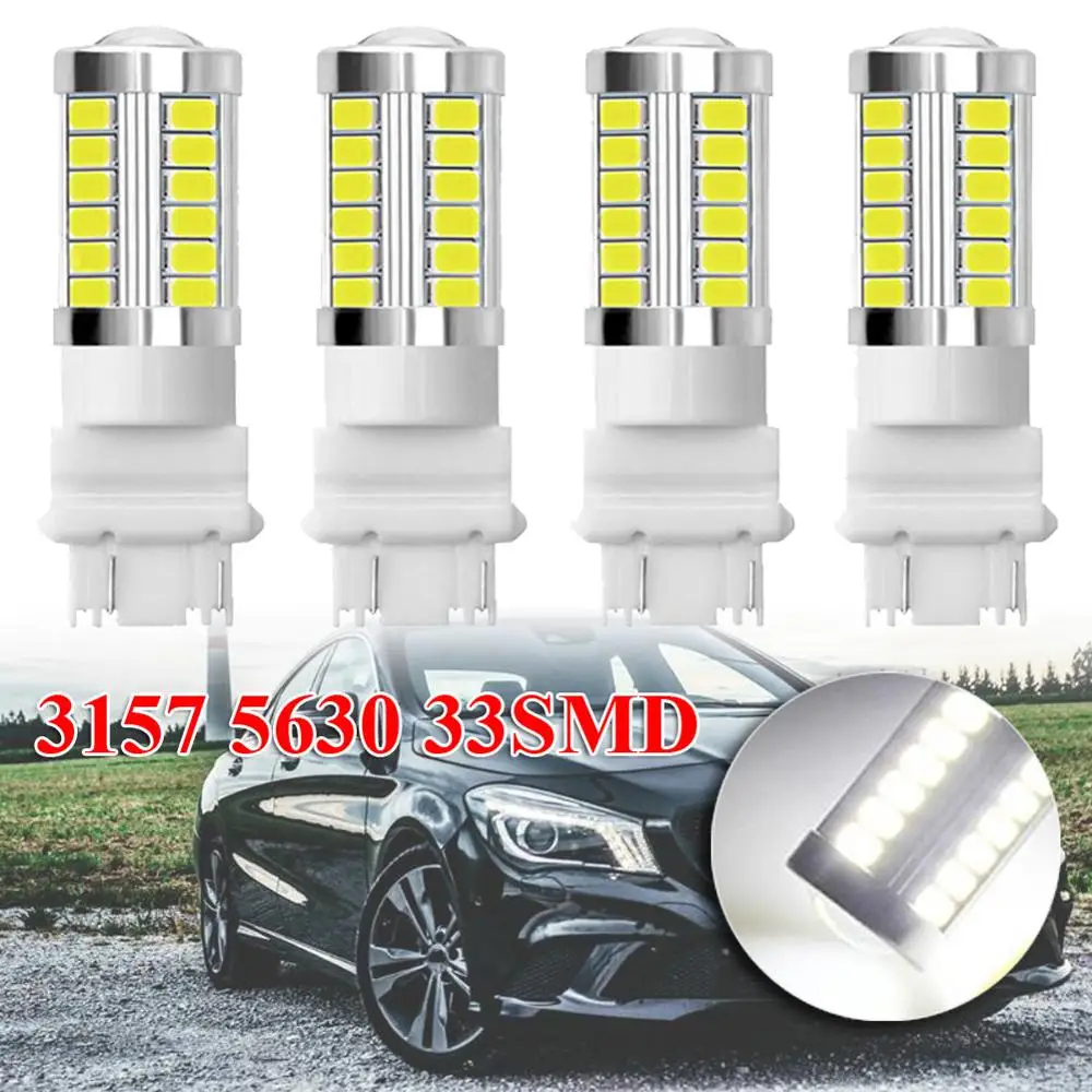 4 шт. 3157 3457 3057 12В 24В WhiteCar RV мотоцикл 33SMD LED резервный задний тормоз Стоп сигнал