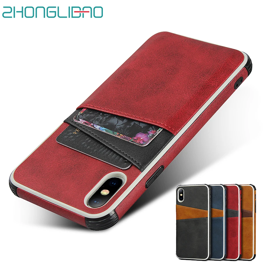 Противоударный чехол кошелек для телефона с держателем карт iPhone Xs Max Xr 8 7 6 6s Plus 8plus