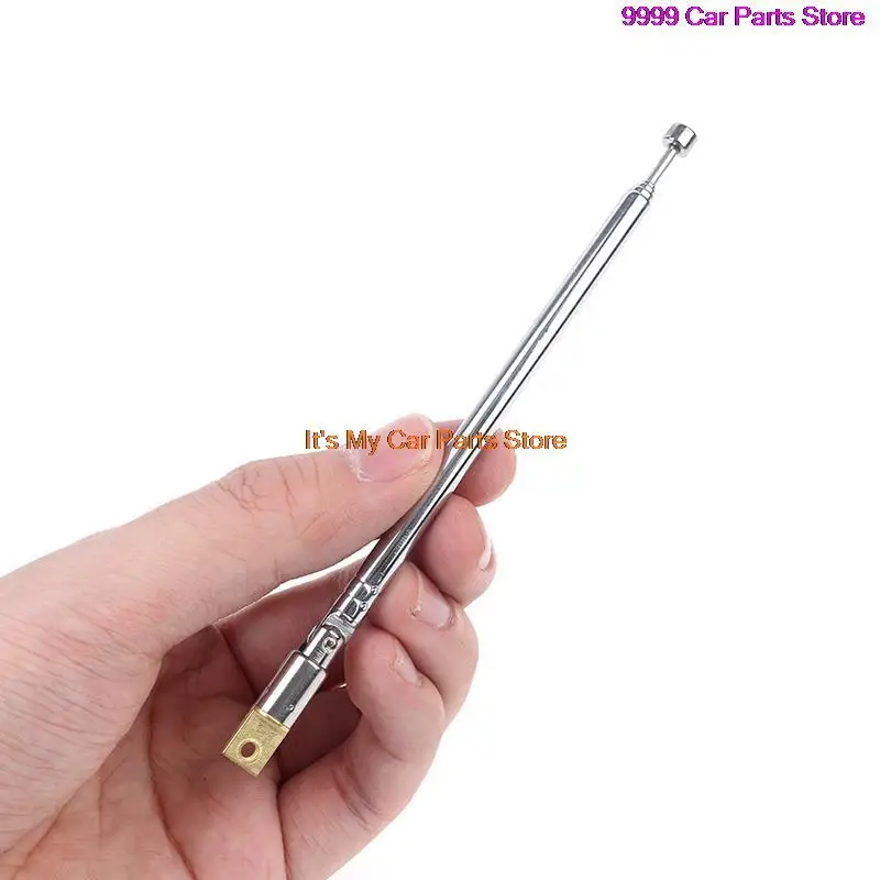 

1Pc 37cm 5 Section Telescopic Stainless Steel AM FM Radio Universal Antenna