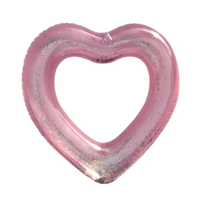Новинка 2021 надувные плавающие поплавки в форме сердца с блестками летняя игрушка