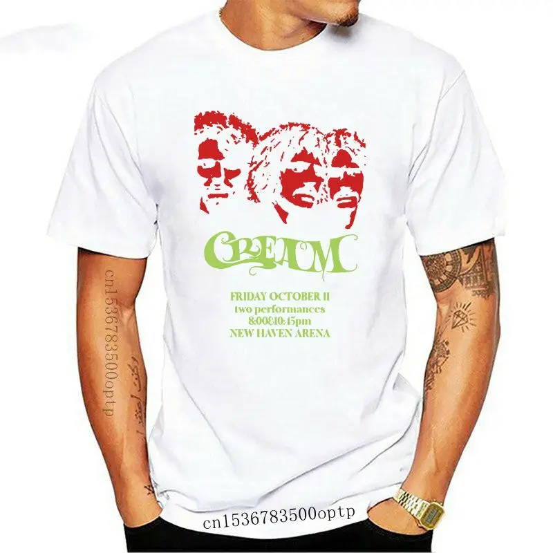 

Мужская футболка с изображением крема 1968, футболки с короткими рукавами Эрик Клэптон, имбирь Бейкер и Джек Брюс, Хлопковая мужская одежда