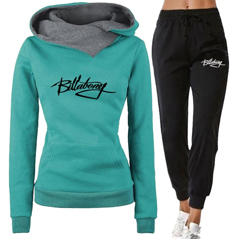 

2021 New Tracksuit for Women Clothes Two Piece Set Hoodie Sweatshirt Top and Pants Casual Ensemble Femme Suits Plus Size S-3XL