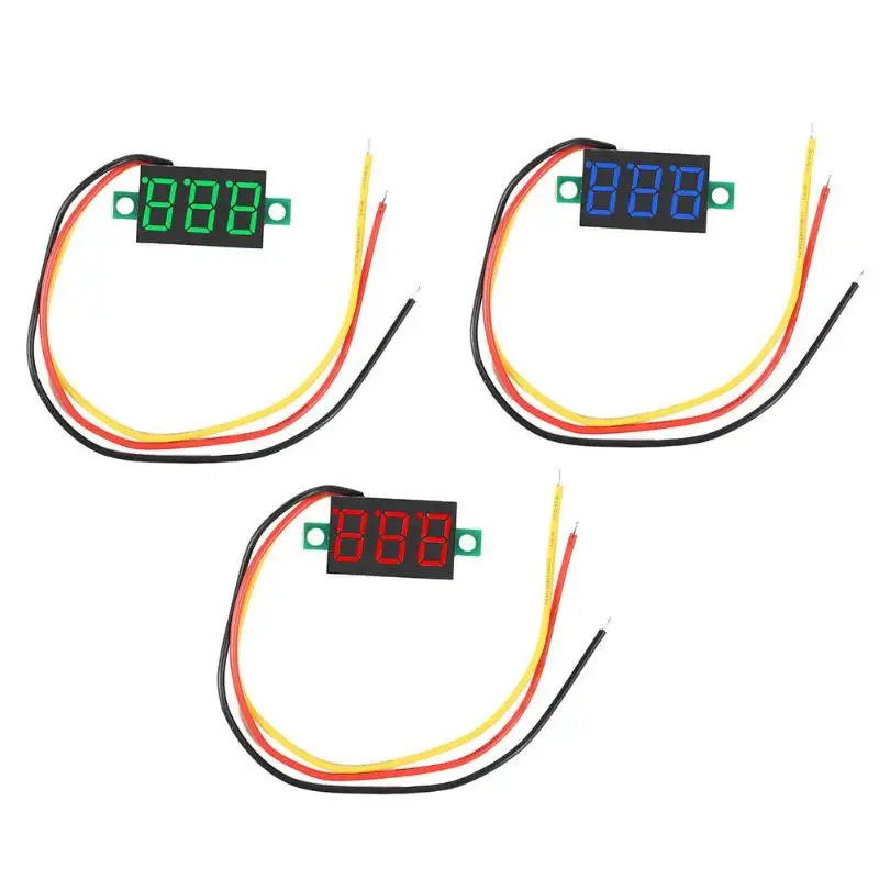 Светодиодный мини Вольтметр 0 36 дюйма амперметр постоянного тока 100 в вольтметр