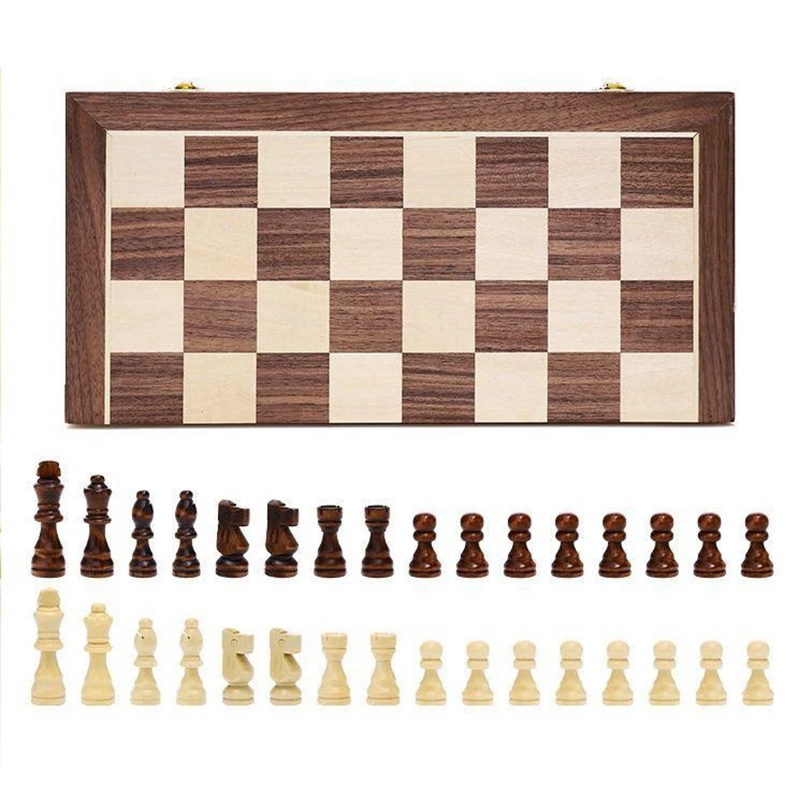 

International Chess Set with Wooden Foldable Board and Chess Pieces Gift