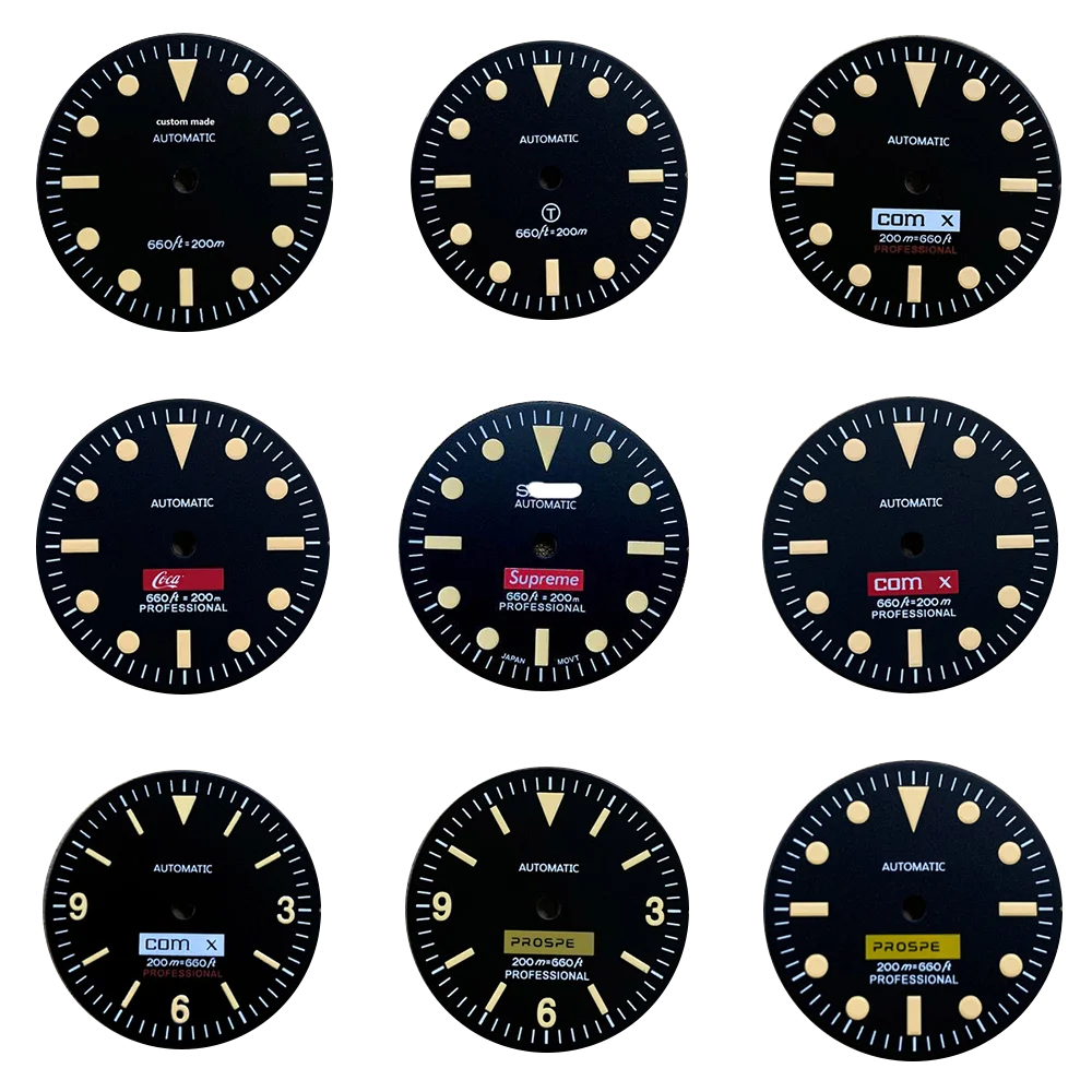 

Модифицированный циферблат для часов 28,5 мм, черный циферблат C3, зеленый, светящийся, подходит для часов Seiko NH35 NH36 с автоматическим механизмо...