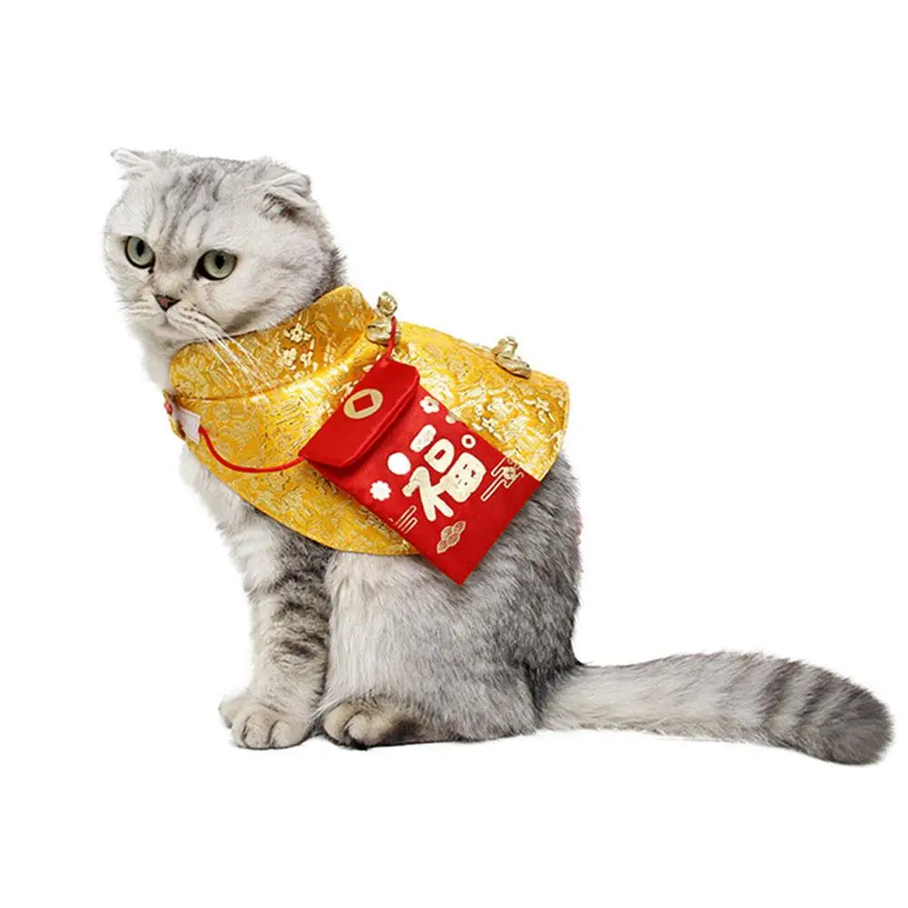 Новогодний плащ для питомца кота праздничный костюм платье династии Тан с