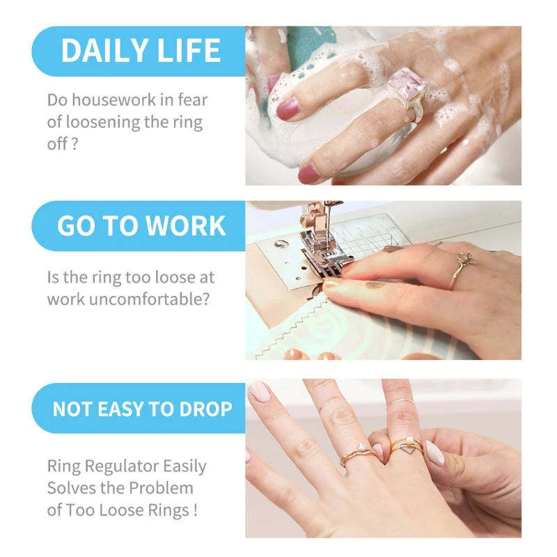 

Silicone Invisible Clear Ring Size Adjuster Resizer Loose Rings Reducer Ring Sizer Guard Tightener Resizing Jewelry Tools