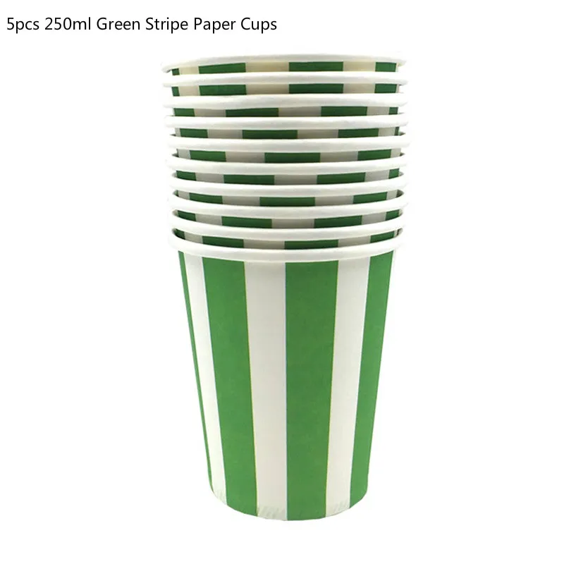 250ml CUP A3 Красочные бумажные стаканы в полоску и тарелки одноразовые трубочки салфетка на свадьбу День рождения, детский душ фестиваль столовая посуда все для праздника - Цвет: 250ml CUP A3
