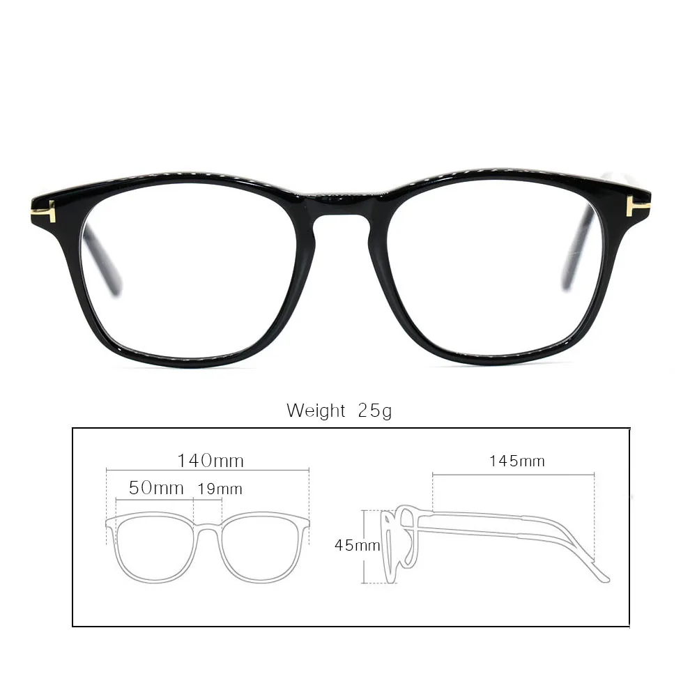 TF5505 Ацетатные оправы с оригинальным логотипом могут быть настроены на рецептурные очки для близорукости, дальнозоркости и прогрессивные очки.