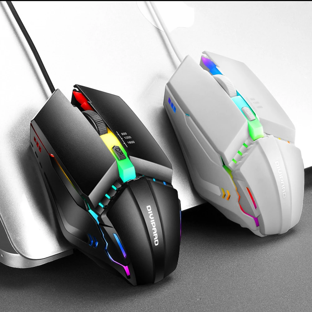 

Gaming Mouse Backlit 1600DPI Optical Mouse 3 Adjustable DPI Symmetrical Design Ergonomic Shape for Desktop Notebook Computers