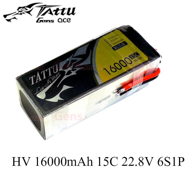 Tattu UAV HV Lipo батарея 6S 10000mAh 12000mAh 16000mAh 22,8 V 15C 148Wh для большой модели самолета экспериментальные роботы динамики - Цвет: 16000mA 6S 22.8V 15C