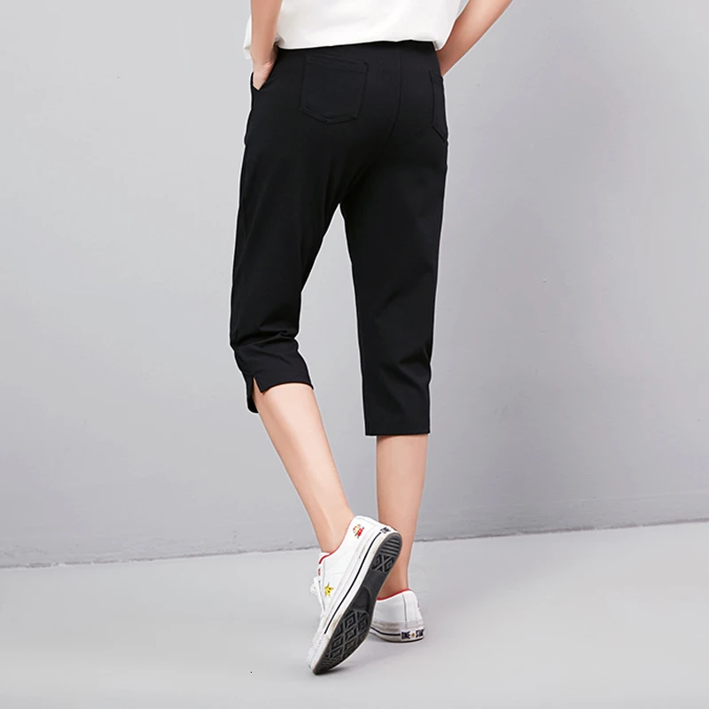 Распродажа хит 2019 летние капри штаны для женщин эластичная талия размера плюс S-4XL