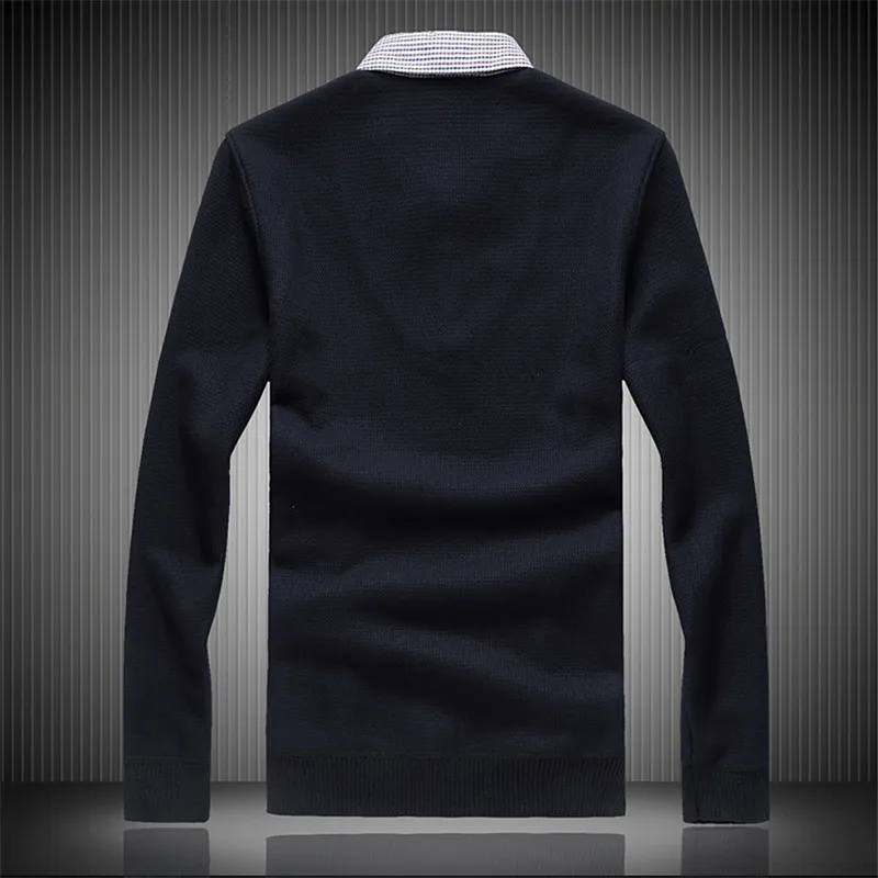 Зимний мужской свитер большого размера поддельный Двухсекционный с капюшоном