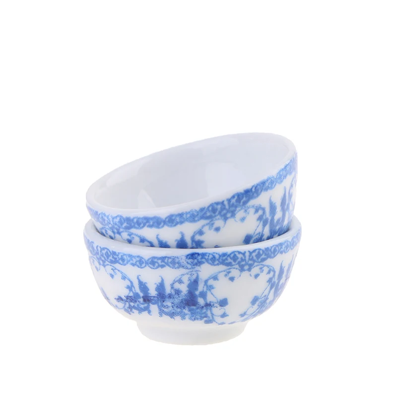 

1PC 3*1.5cm Dollhouse Mini Ceramics Tableware Vegetable Bowl Rice Bowl Doll Kitchen Furniture Toys For Kids Toy Gift