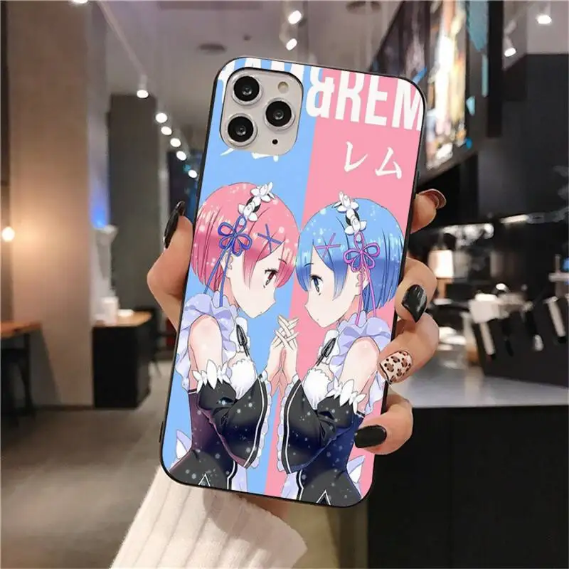 Чехол для телефона HUAGETOP Rem и Ram Re Zero iphone 12 pro max 11 XS MAX 8 7 6 6S Plus X 5S SE 2020 XR | Мобильные