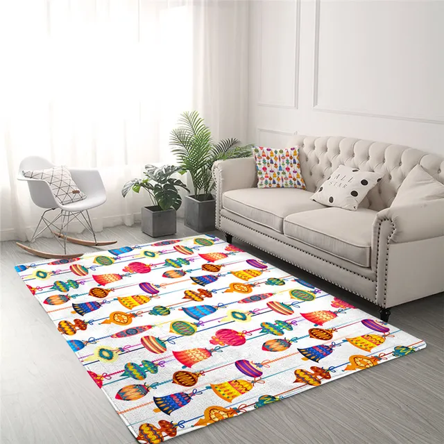 BlessLiving Wind Chimes Large Carpets for Living Room Bells Floor Mat Colorful Soft Area Rug 122x183cm Festival Tapis Chambre 2