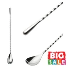 Коктейль-бар из нержавеющей стали, шейкер для напитков со спиральным узором, мешалка, новинка Витая Ложка для перемешивания, кухонная посуда