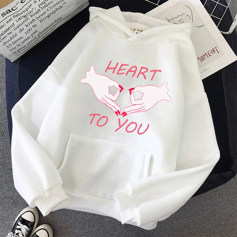

Heart to you print Winter Hoodies Women's Couples sweashirt student Full Sleeve Hoodie Flames cool Women Hoody Sweatshirts