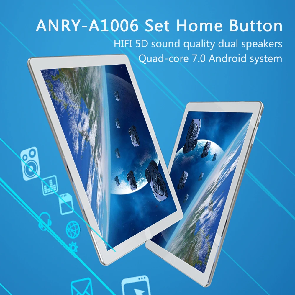 ANRY 1006 портативный планшетный ПК 10 дюймов Android 7,0 Модернизированный 4 Гб ОЗУ 32 Гб ПЗУ MTK6582 четырехъядерный двойной Cams двойной WiFi gps