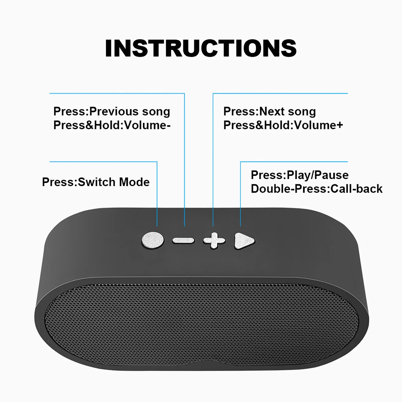 Портативный Bluetooth аудио Hifi сабвуфер 5 Вт Мощный Ndfeb гудок + утолщенная бас