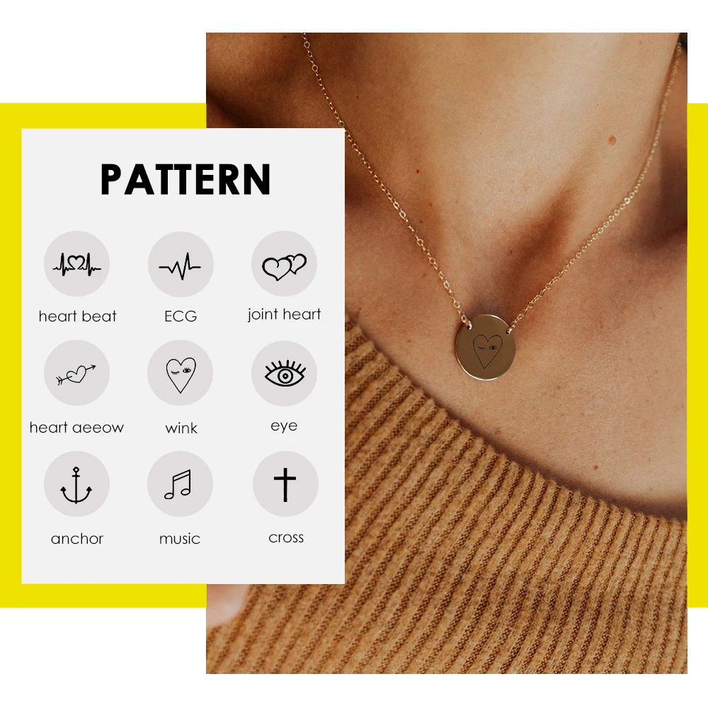 Персонализированное Трендовое ожерелье с гравировкой на заказ для женщин модное