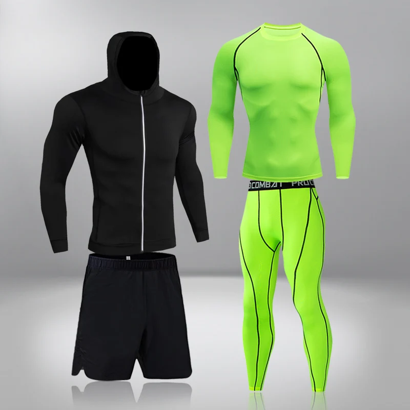 

Мужская спортивная одежда, компрессионные костюмы, тренировочный комплект одежды, тренировочное спортивное термобелье для бега, тренирово...