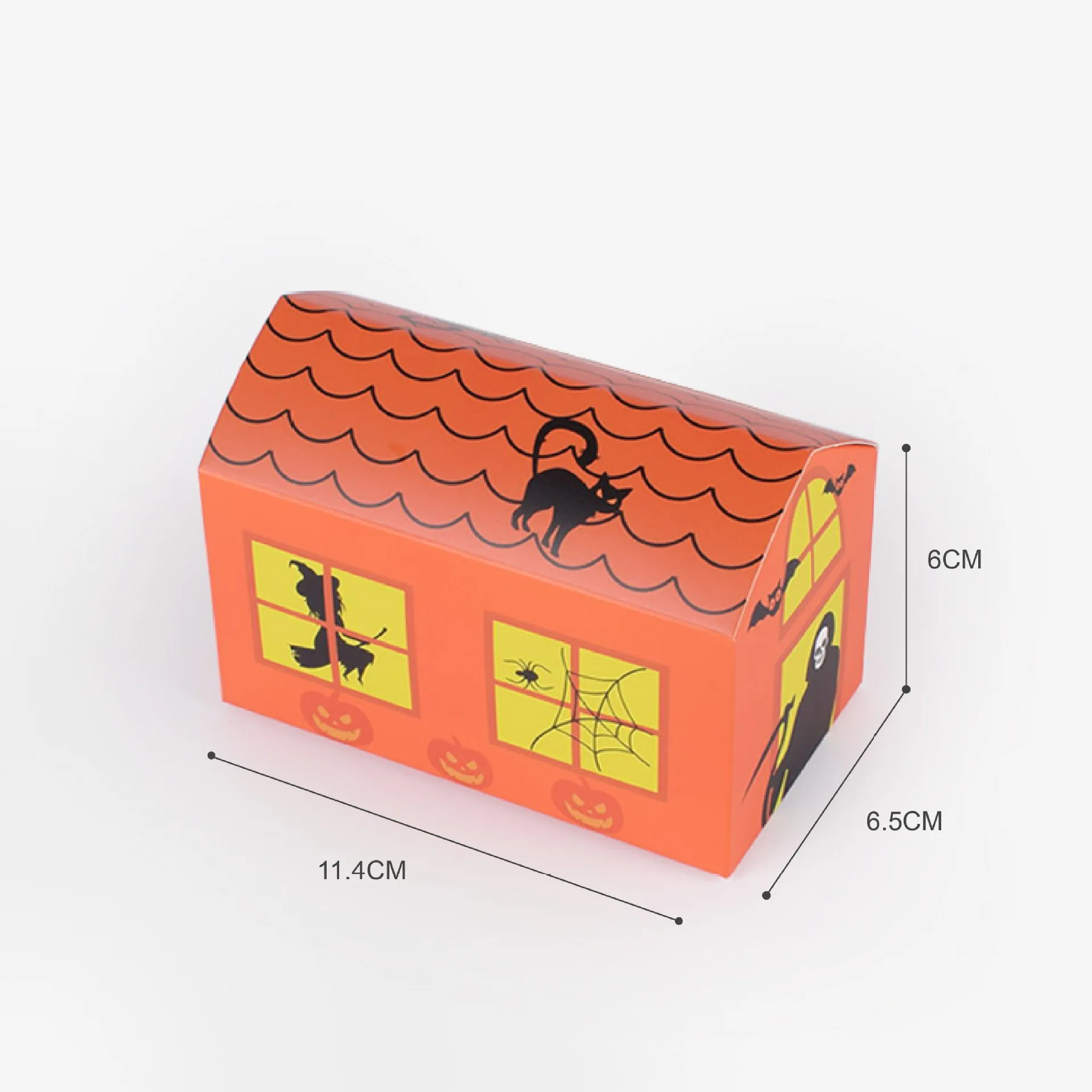 Hot sale new 10pcs orange /deep purple fashion Halloween horror house nougat candy box spot creative baking package | Дом и сад